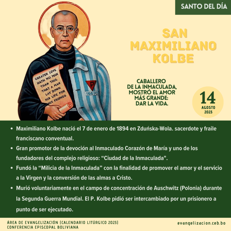 Hoy se celebra a San Maximiliano Kolbe, sacerdote y mártir