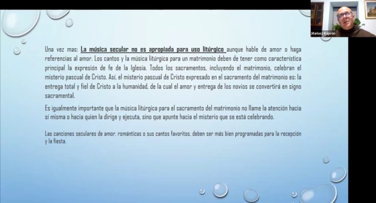 P. Kasper Mariusz: “El canto y la música en la celebración del sacramento del Matrimonio”
